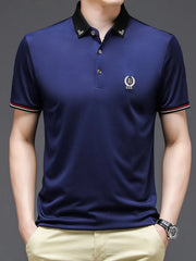Men's Plus Size Short Sleeve Collar Polo Shirt