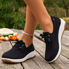 Casual Lace Up Round Toe Sneakers