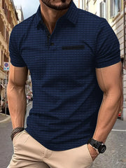 Relaxed Fit Men's Short Sleeve Polo �Plus Size with Collar