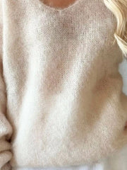V-Neck Dropped Shoulder Sweater