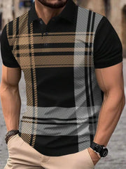 Men's Plus Size Short Sleeve Polo Shirt with Button Accents �Big & Tall Fit