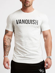 Men's Letter Round Neck Short Sleeve T-Shirt