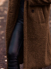 Teddy Bear Hooded Longline Outerwear