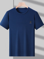 Men's Plus Size Classic Textured Basic Short Sleeve T-Shirt