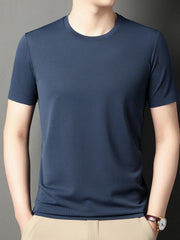Men's Plus Size Breathable Texture Short Sleeve T-Shirt