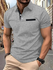 Relaxed Fit Men's Short Sleeve Polo �Plus Size with Collar