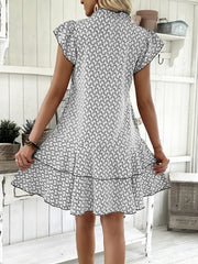 Full Size Ruffled Layered Printed Mini Dress Plus Size