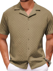 Men's Plus Size Button Down Short Sleeve Shirt