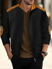 Men's Extended Size Full Zip Casual Top - Plus Size
