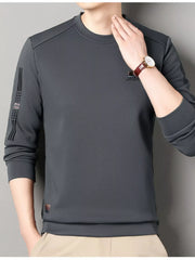 Elegant Men's Plus Size Casual Long Sleeve T-Shirt