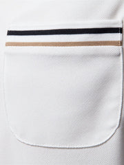 Men's Short Sleeve Collared Neck Striped Polo