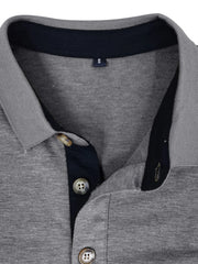 Men's Full Size Long Sleeve Pocket Polo Shirt Plus Size