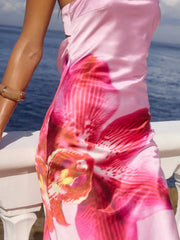 Printed Strapless Maxi Dress