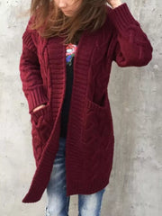 Open Front Chunky Knit Cardigan