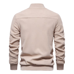 Stand Collar Men's Solid Color Jacket
