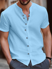 Men's Plus Size Short Sleeve Button-Up Shirt