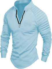 Men's Full Size Zip Neck Long Sleeve Polo �Extended Sizes Available