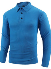 Men's Plus Size Button Neck Long Sleeve Henley Top