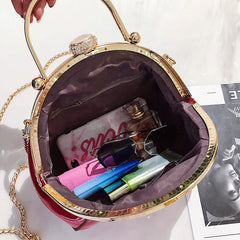 Patent leather shiny handbag