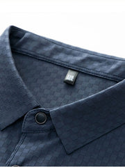Men's Plus Size Diamond Pattern Short Sleeve Polo Shirt