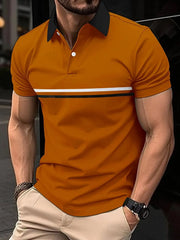 Men's Plus Size Collared Short Sleeve Polo Shirt