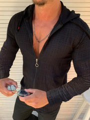 Men's Plus Size Zip-Up Hooded Top �Full Size Long Sleeve Hoodie