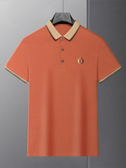 Modern Plus Size Polo Shirt with Contrasting Collar