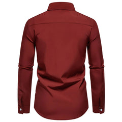 Men's Casual Button-Down Shirt with Cuff Detail