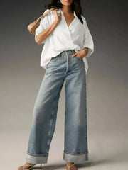 Collared Neck Half Sleeve Blouse