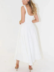 Square Neck Sleeveless Midi Dress