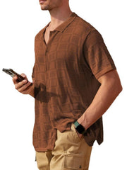 Men's Plus Size Short Sleeve Button Down Shirt