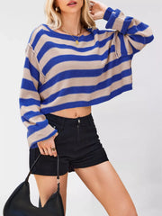Oversized Striped Drop Shoulder Jumper
