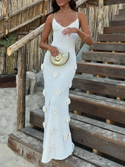 Flower Maxi Sweater Cami Dress