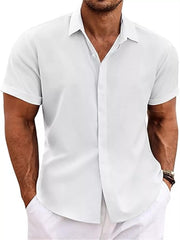 Men's Full Size Everyday Short Sleeve Button-Front Shirt