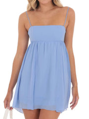 Tie Back Spaghetti Strap Mini Dress
