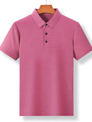 Men's Plus Size Breathable Collared Neck Short Sleeve Polo