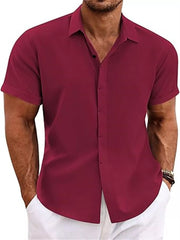 Men's Full Size Everyday Short Sleeve Button-Front Shirt