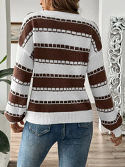 Classic Stripe Round-Neck Long Sleeve Knit Sweater