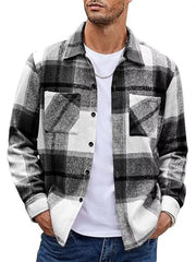 Men's Full Size Classic Plaid Button-Up Casual Shirt Plus Size
