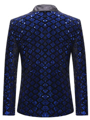 Men's Sequin One Button Blazer