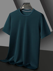 Men's Plus Size Breathable Texture Short Sleeve T-Shirt