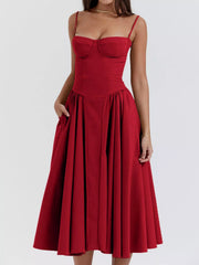 Sweetheart Neck Midi Cami Dress