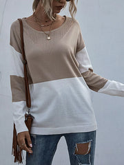 Stylish Color Block Warm Knit Top