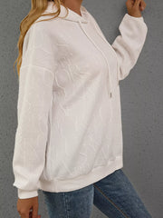 Full Size Embossed Lettering Casual Hoodie Plus Size