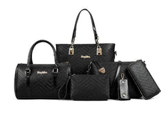 Fashionable And Trendy Embossed Six Piece Set Women's Hand Bag
