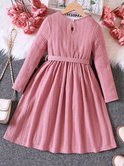 Children's Ruffled Trim Button Front Dress