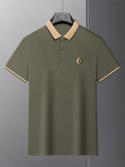Modern Plus Size Polo Shirt with Contrasting Collar