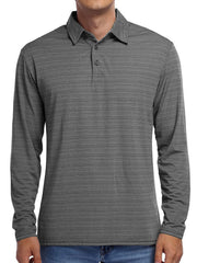 Men's Long Sleeve Polo Shirt with Stripes