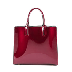 Patent mirrored leather shoulder cross-body bag