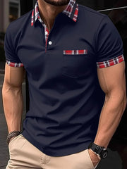 Full Size Men's Casual Polo Shirt with Collar